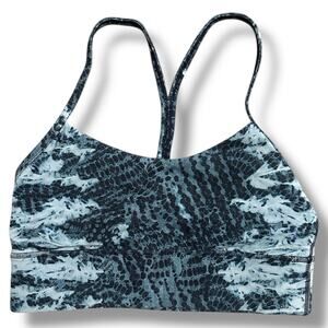 Lululemon Flow Y Bra Long Line Nulu B/C Cup Indigo Lace Starlight Multi Size 8